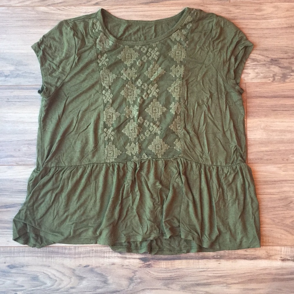 Green peplum top
